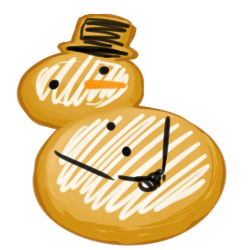 Waiting snowman cookie